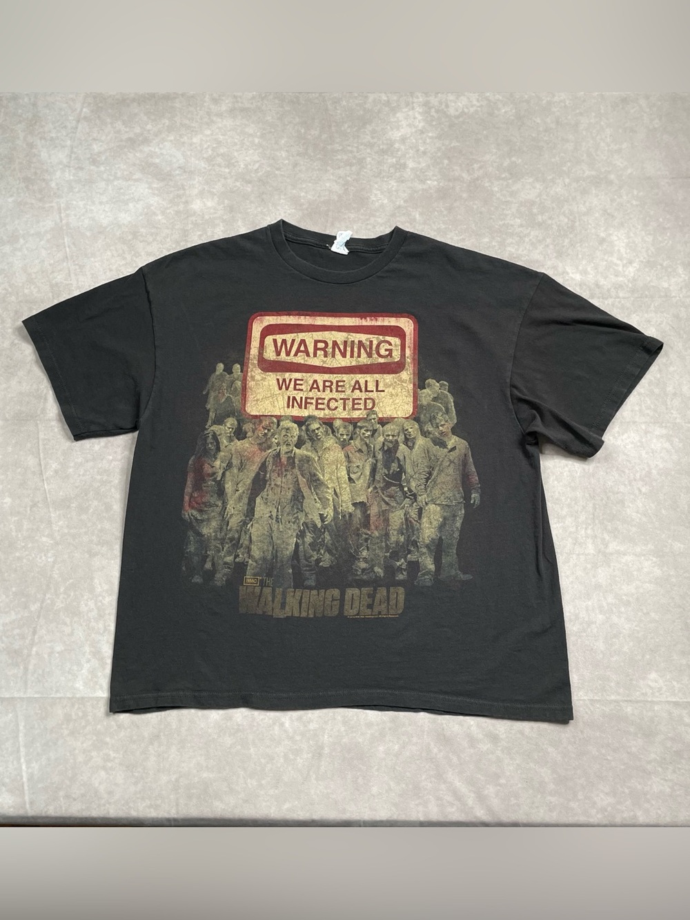 The Walking Dead AMC T-Shirt Adult XL Black Zombie Infected Graphic Y2K Promo